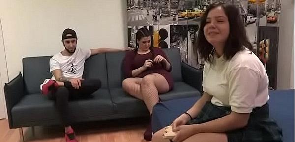  Experienced María and Fede teaches young schoolgirl Alba what sex is really like